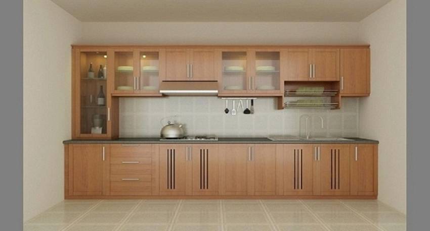 Tủ bếp nhôm vân gỗ