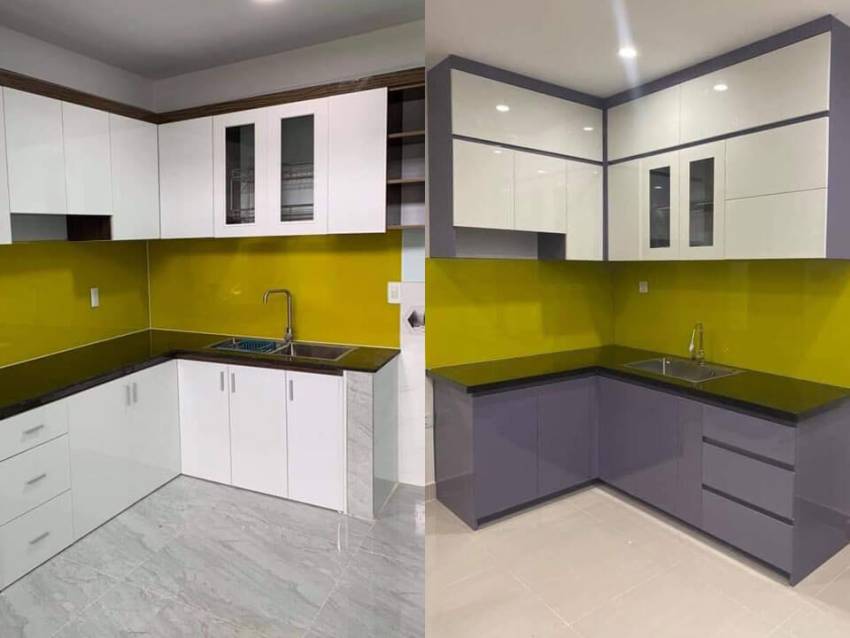 các màu kính sơn ốp bếp cường lực