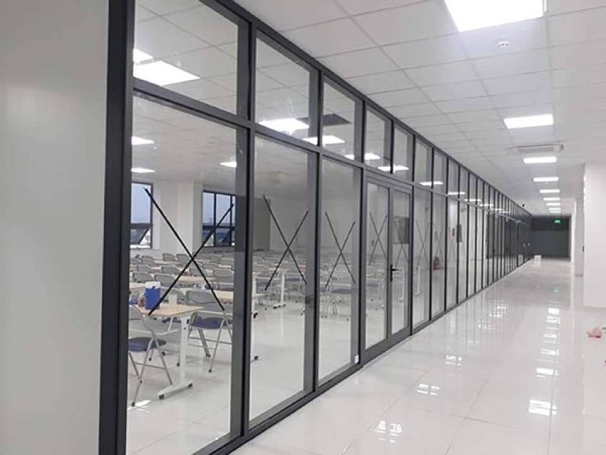 vách ngăn nhôm kính cửa lùa